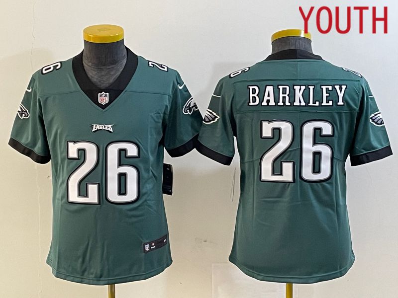 Youth Philadelphia Eagles 26 Barkley Green New Nike Vapor Untouchable Limited NFL Jersey